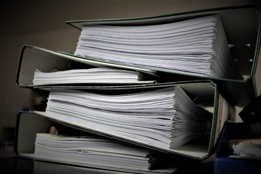binder full of paper