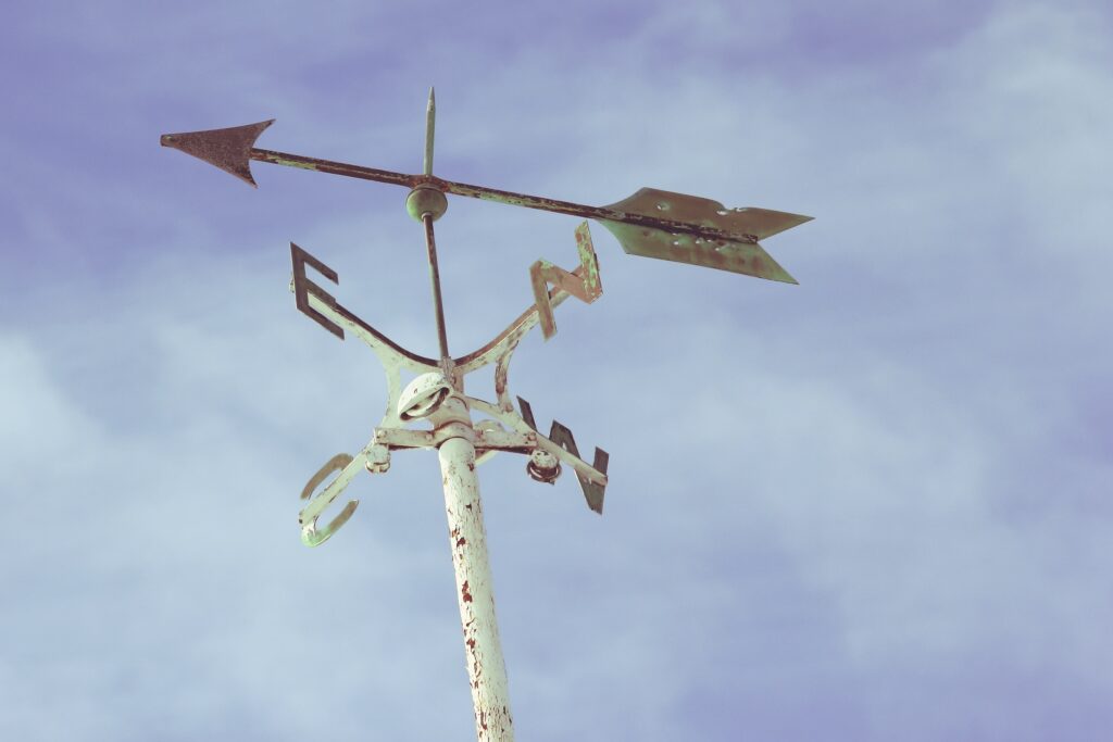 Weather vane against blue background - nonprofit startup