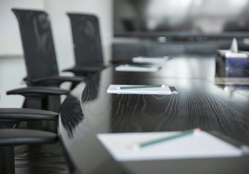 board room with empty chairs