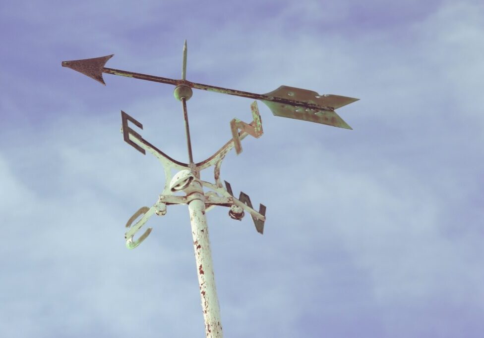 Weather vane against blue background - nonprofit startup