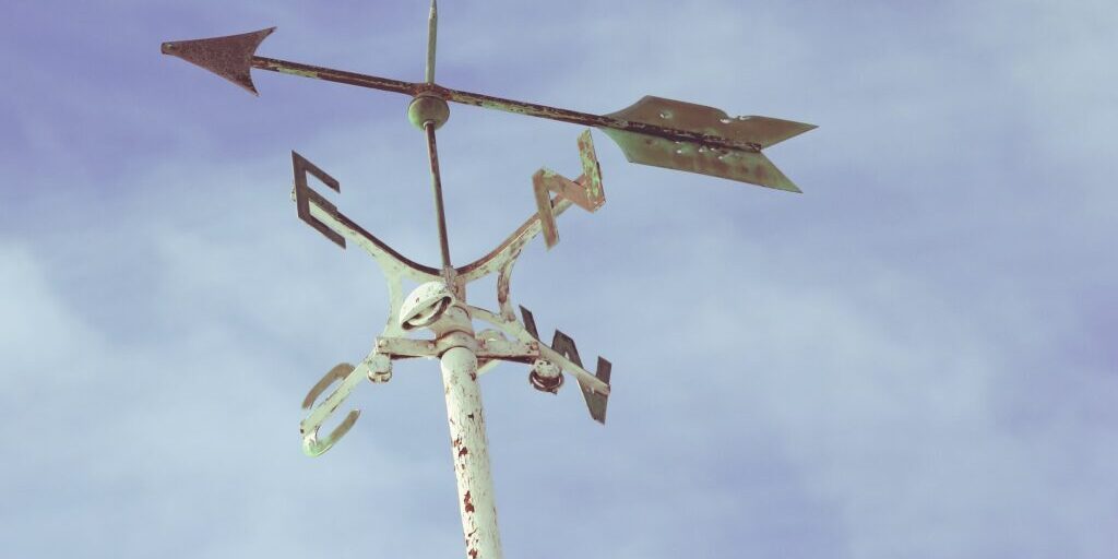 Weather vane against blue background - nonprofit startup