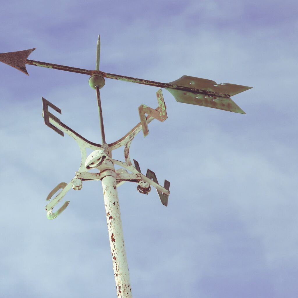 Weather vane against blue background - nonprofit startup