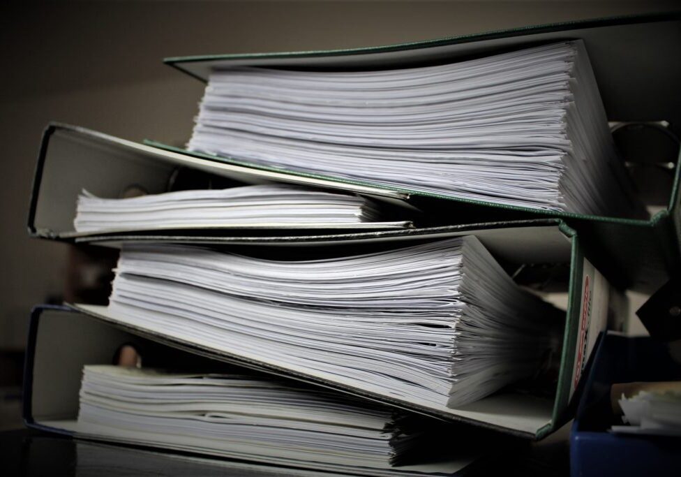binder full of paper