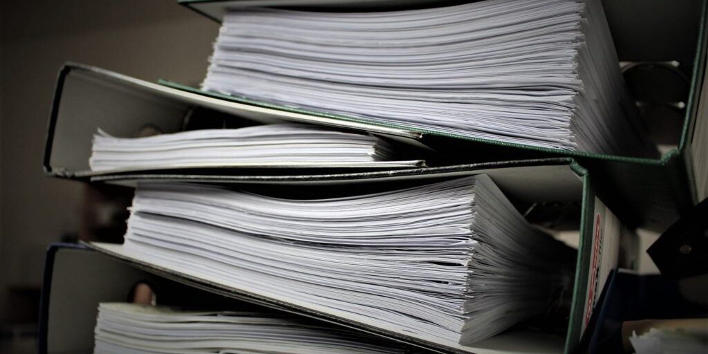binder full of paper