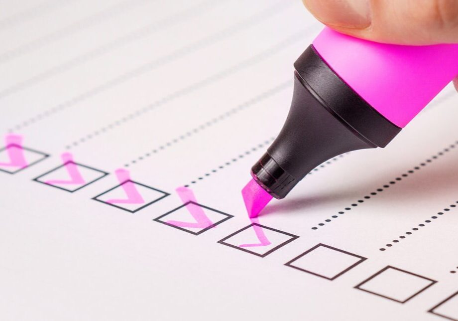 to do list marked off with pink highlighter